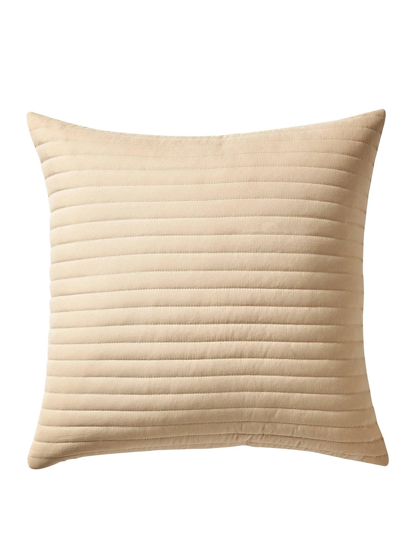 Bianca Cottonsoft Quilted Lines Filled Cushion In Natural 2 Bianca Cottonsoft Quilted Lines Filled Cushion In Natural - Image 2