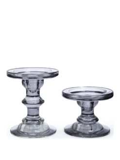 Very Home  Smoked Glass Candle Holders