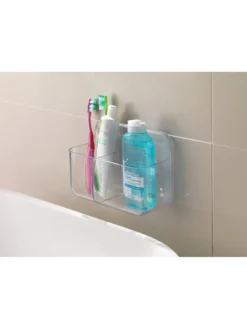 Addis Invisifix Twin Wall Caddy Tray & Soap Dish With Fixings Twin Pack -Rust-Oleum || d-c-fix || Harris Sales VIKBL SQ3 0000000647 CLEAR SLd1