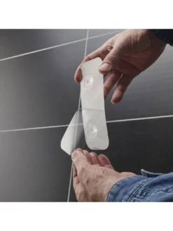 Addis Invisifix Twin Wall Caddy Tray & Soap Dish With Fixings Twin Pack -Rust-Oleum || d-c-fix || Harris Sales VIKBL SQ5 0000000647 CLEAR SLd3