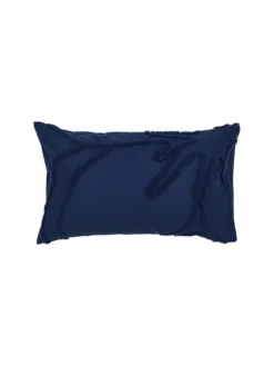 Ted Baker Magnolia Tufted 100% Cotton Percale 180 Thread Count Pillowcase - Navy