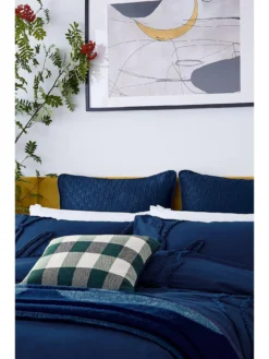 Ted Baker Magnolia Tufted 100% Cotton Percale 180 Thread Count Pillowcase - Navy -Rust-Oleum || d-c-fix || Harris Sales VIKX6 SQ4 0000000048 NAVY SLd1