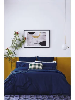 Ted Baker Magnolia Tufted 100% Cotton Percale 180 Thread Count Pillowcase - Navy -Rust-Oleum || d-c-fix || Harris Sales VIKX6 SQ5 0000000048 NAVY SLd2