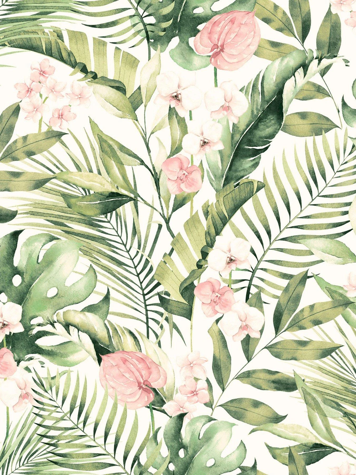 ARTHOUSE Tropical Floral Pink & Green Wallpaper 2 ARTHOUSE Tropical Floral Pink & Green Wallpaper - Image 2