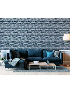 ARTHOUSE Painted Canvas Navy Wallpaper