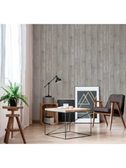 Fine Décor Urban Walls Lumber Wood Wallpaper - Grey -Rust-Oleum || d-c-fix || Harris Sales VJ5O6 SQ4 0000000005 GREY SLd2