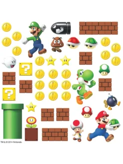 Fine Décor Super Mario Build-A-Scene Peel And Stick Wall Decal Set