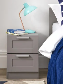 Everyday Taryn 2 Drawer Bedside Chest - Grey