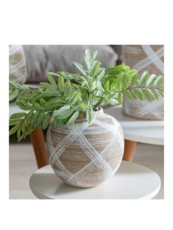 Gallery Tasmin Vase Small Reactive - Brown/White