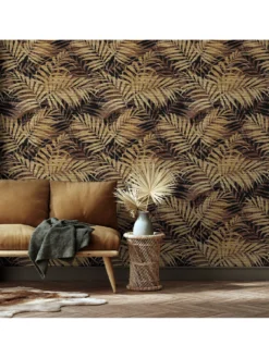 ARTHOUSE Textured Palm Gold And Chocolate Wallpaper -Rust-Oleum || d-c-fix || Harris Sales VKEIK SQ4 0000000036 GOLD SLd1
