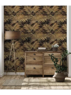 ARTHOUSE Textured Palm Gold And Chocolate Wallpaper -Rust-Oleum || d-c-fix || Harris Sales VKEIK SQ5 0000000036 GOLD SLd2