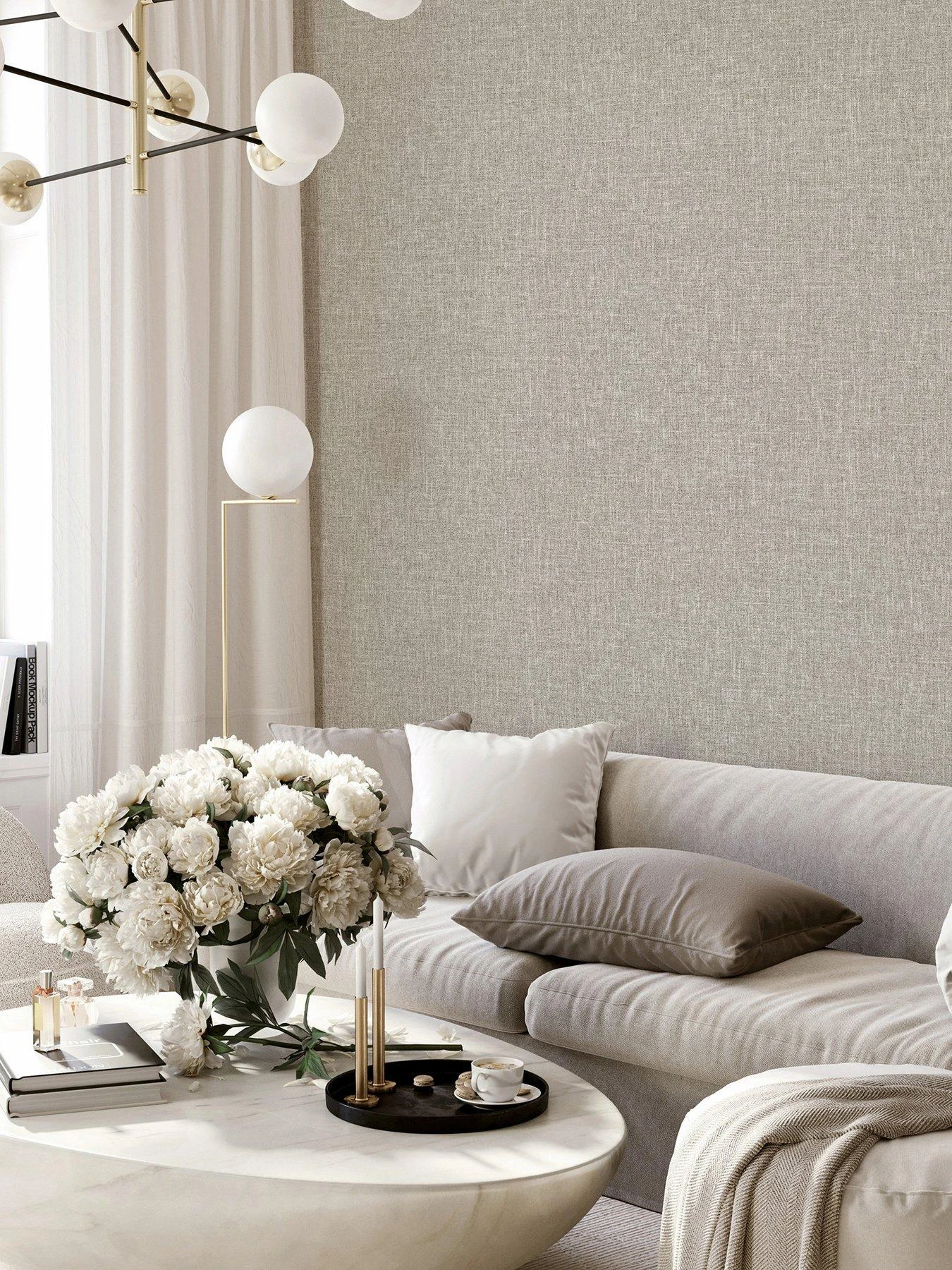 ARTHOUSE Country Plain Taupe Wallpaper 6 ARTHOUSE Country Plain Taupe Wallpaper - Image 6