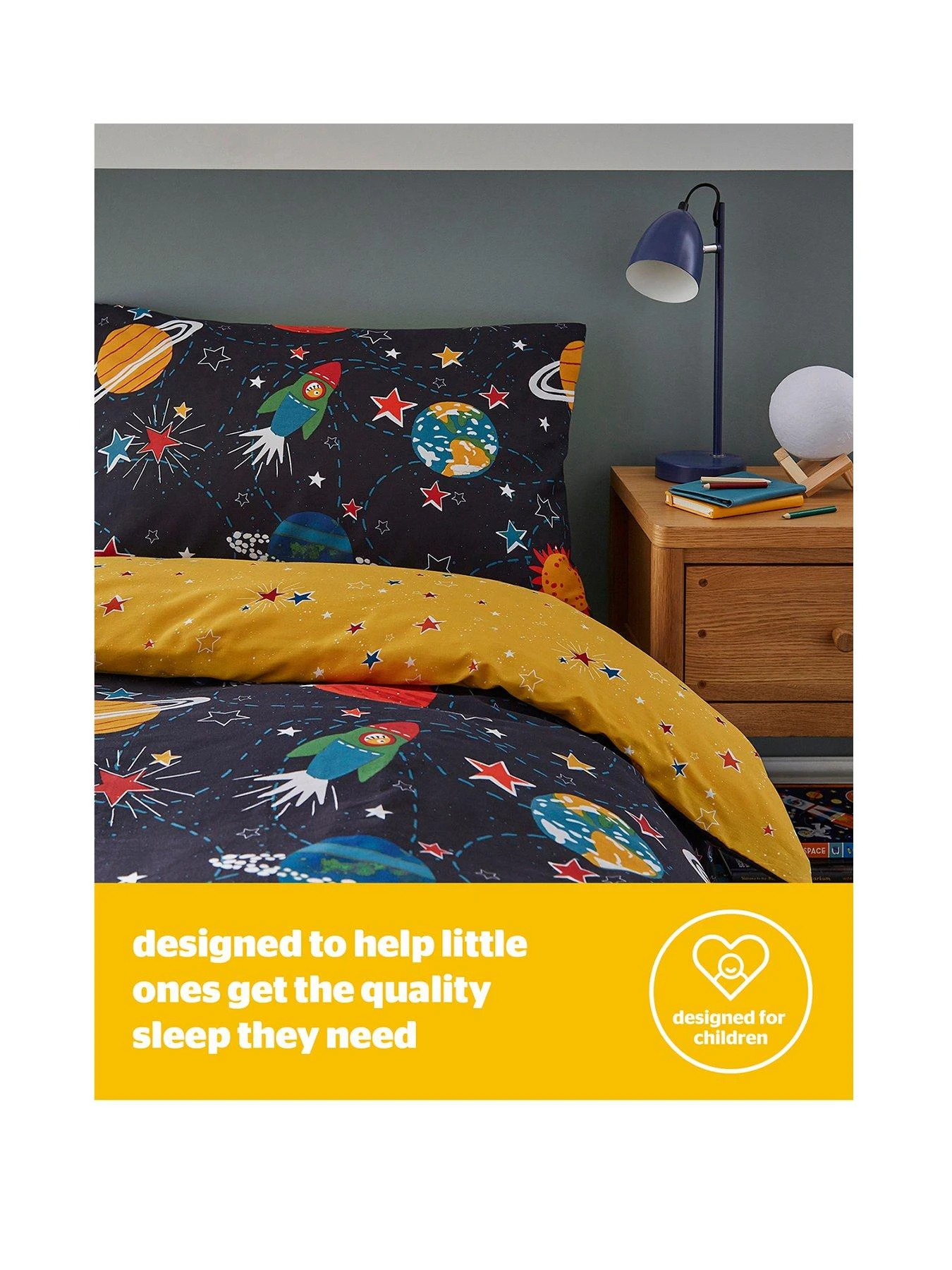 Silentnight Healthy Growth Duvet Cover Set - Space - Multi 2 Silentnight Healthy Growth Duvet Cover Set - Space - Multi - Image 2