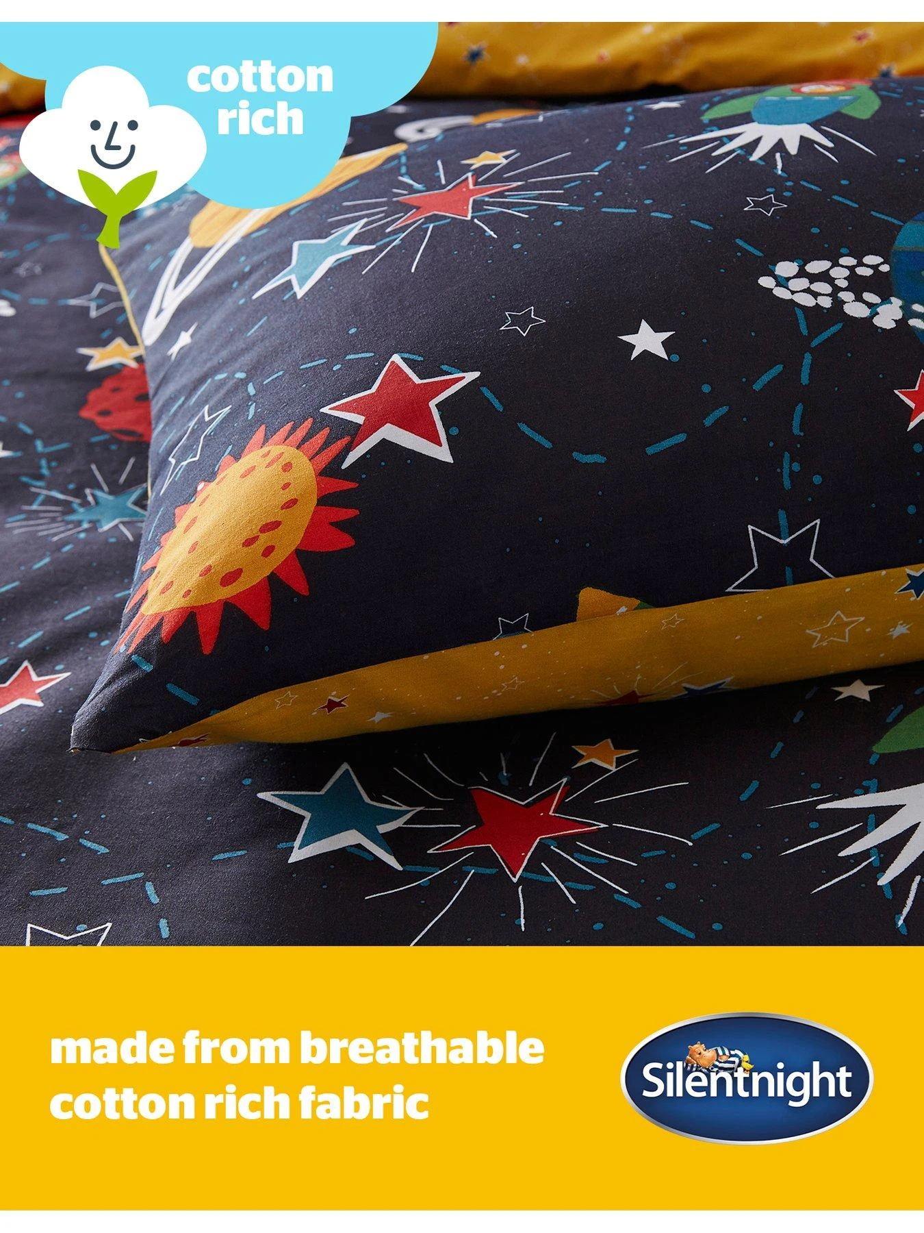 Silentnight Healthy Growth Duvet Cover Set - Space - Multi 3 Silentnight Healthy Growth Duvet Cover Set - Space - Multi - Image 3