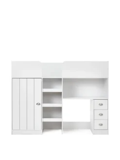 Very Home Atlanta High Sleeper With Desk, Drawers And Wardrobe With Mattress Options (Buy And SAVE!) - White -Rust-Oleum || d-c-fix || Harris Sales VLBWY SQ3 0000000013 WHITE SLa