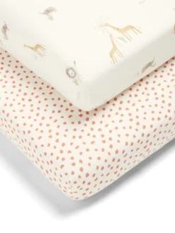 Mamas & Papas Jungle Cotbed Fitted Sheets- 2 Pack - Multi