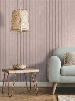 Holden D??cor Wood Slat Wallpaper - Pink