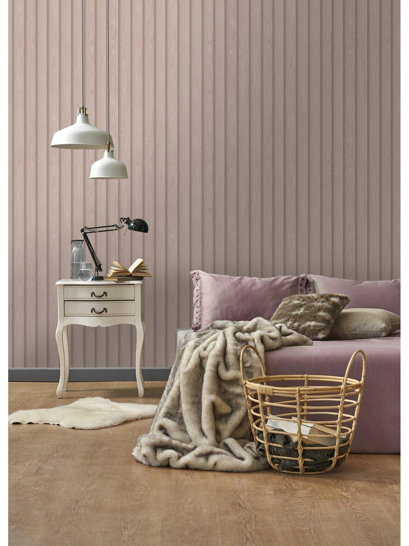 Holden D??cor Wood Slat Wallpaper - Pink 4 Holden D??cor Wood Slat Wallpaper - Pink - Image 4