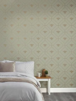 Holden D??cor Honeycomb Bee Wallpaper - Green