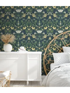 Holden Décor Vintage Floral Wallpaper -navy -Rust-Oleum || d-c-fix || Harris Sales VMQD3 SQ3 0000000099 N A SLd