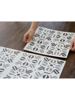 D-C-Fix Cubia Pattern Dc Fix Self Adhesive Vinyl Floor Tiles -30.48cm X 30.48cm (pack 11 Tiles = 1sqm) -Rust-Oleum || d-c-fix || Harris Sales VMRCX SQ5 0000000099 N A SLd2