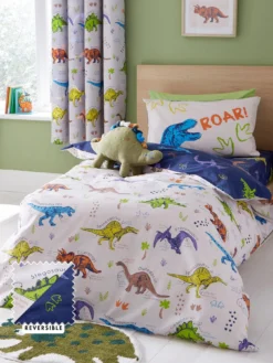Catherine Lansfield Prehistoric Dinosaurs Natural Duvet Cover Set