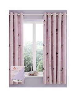 Catherine Lansfield Dancing Fairies 66x72 Inch Reversible Curtains Pink