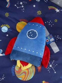 Catherine Lansfield Lost In Space 3D Rocket Cushion - Blue