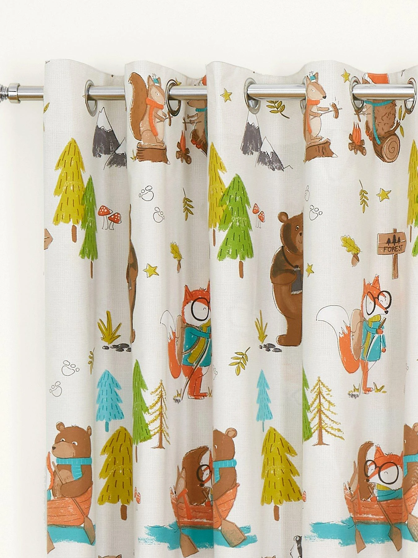 Catherine Lansfield Woodland Adventure 66x72 Inch Reversible Eyelet Curtains 3 Catherine Lansfield Woodland Adventure 66x72 Inch Reversible Eyelet Curtains - Image 3
