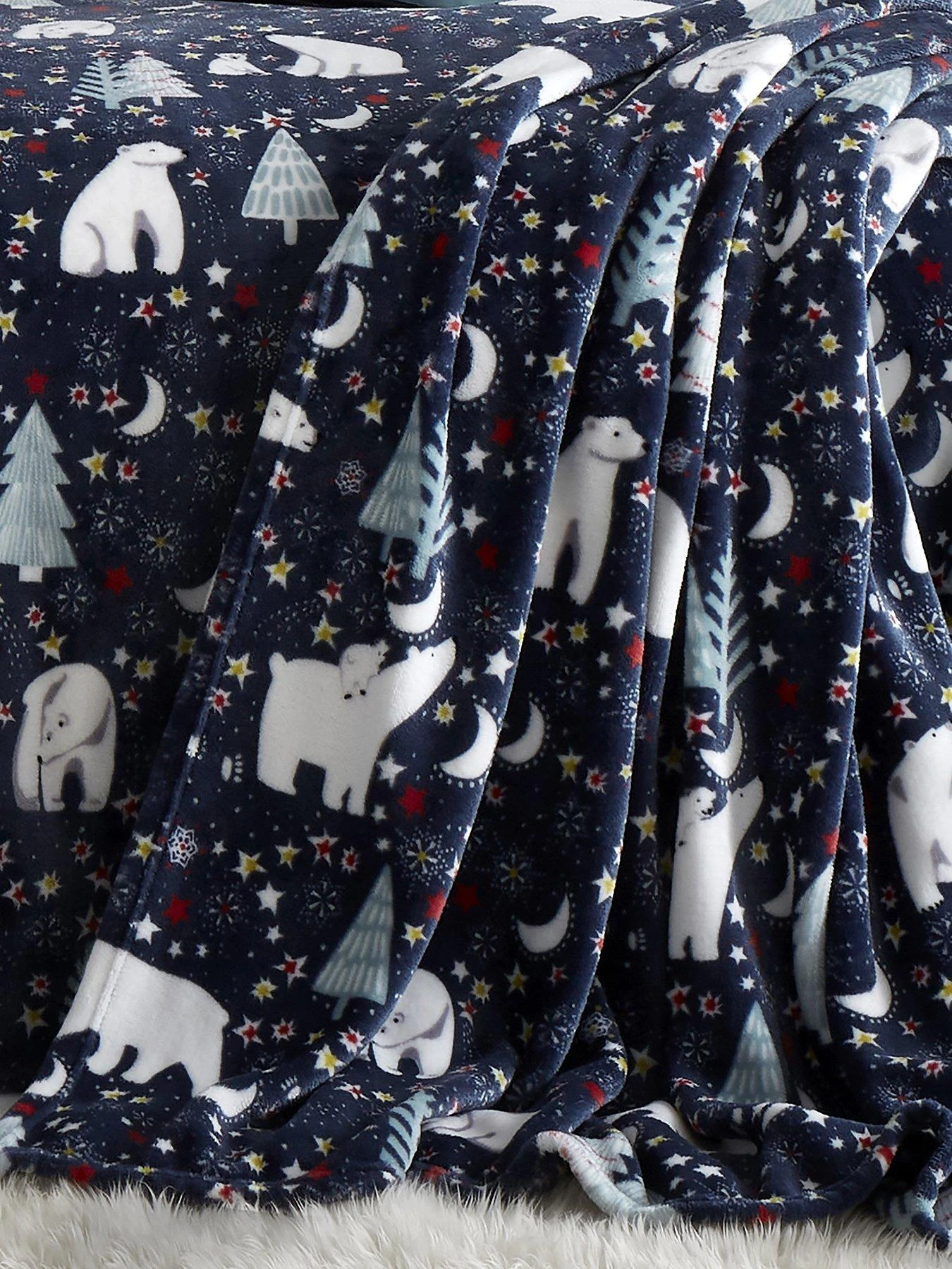 Fusion Starry Night Sherpa Throw - Blue 1 Fusion Starry Night Sherpa Throw - Blue