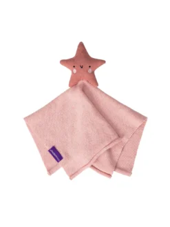 ClevaMama Shooting Star Baby Comforter - Organic Cotton Knit - Pink