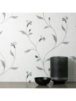 Vymura Bellagio Floral Wallpaper - White/silver -Rust-Oleum || d-c-fix || Harris Sales VNM91 SQ5 0000000099 N A SLd2