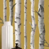 Fine Décor Birch Tree Wallpaper - Mustard