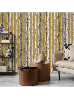 Fine Décor Birch Tree Wallpaper - Mustard 8 Fine Décor Birch Tree Wallpaper - Mustard -Rust-Oleum || d-c-fix || Harris Sales VNM98 SQ3 0000000099 N A SLd