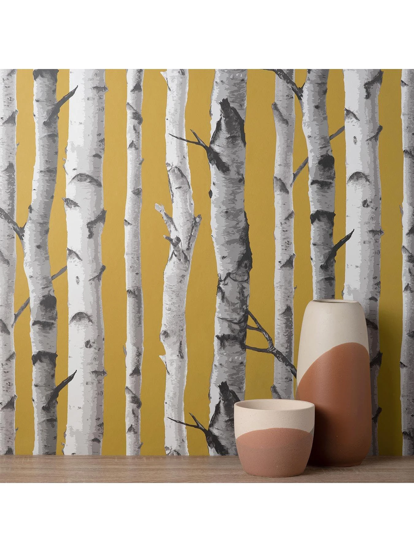 Fine Décor Birch Tree Wallpaper - Mustard 5 Fine Décor Birch Tree Wallpaper - Mustard - Image 5