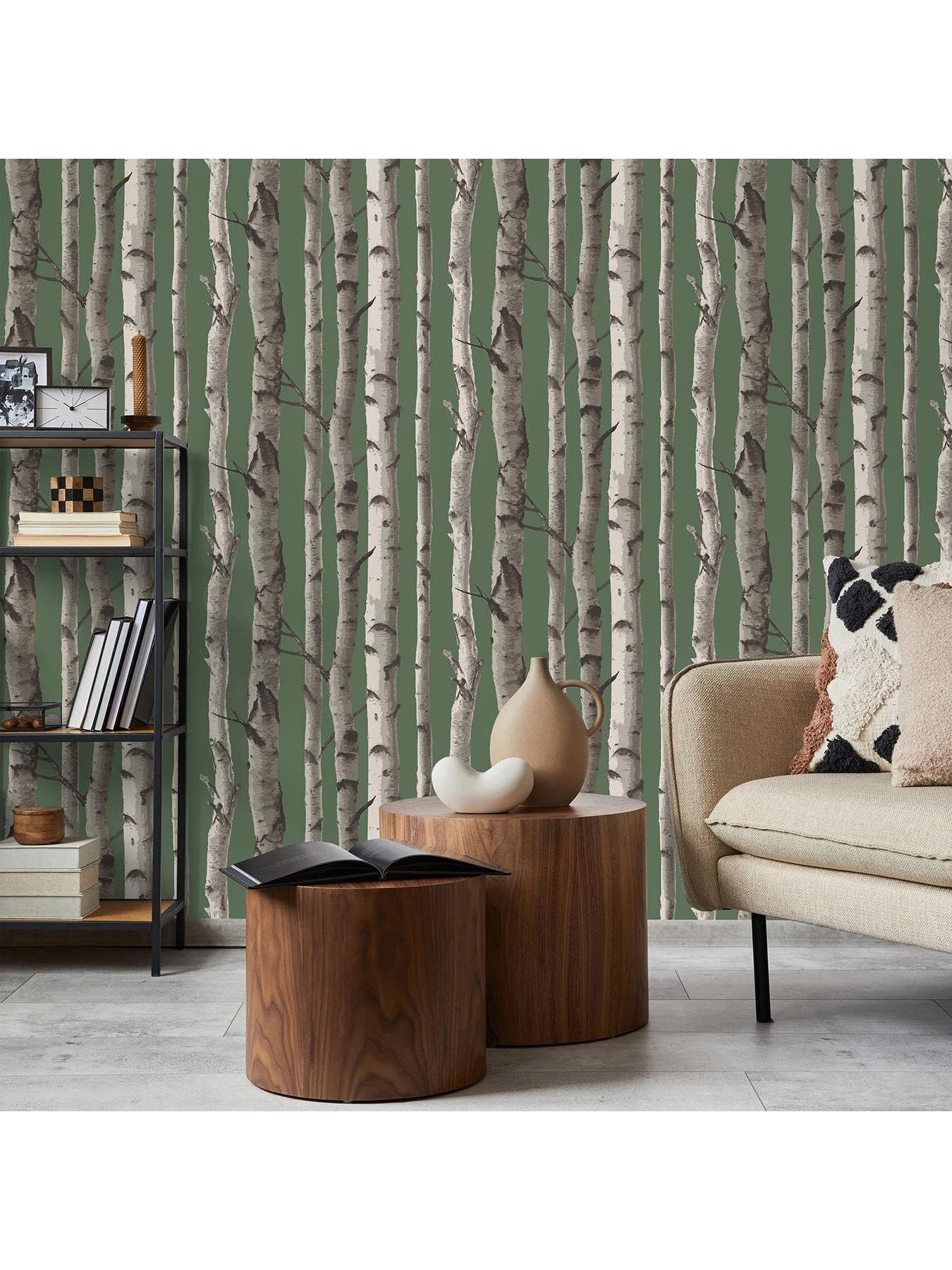 Fine Décor Birch Tree Wallpaper - Hunter Green 6 Fine Décor Birch Tree Wallpaper - Hunter Green - Image 6