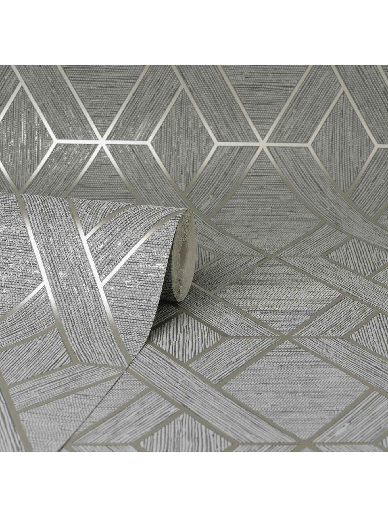 Fine Décor Miya Grasscloth Wallpaper - Grey 2 Fine Décor Miya Grasscloth Wallpaper - Grey - Image 2