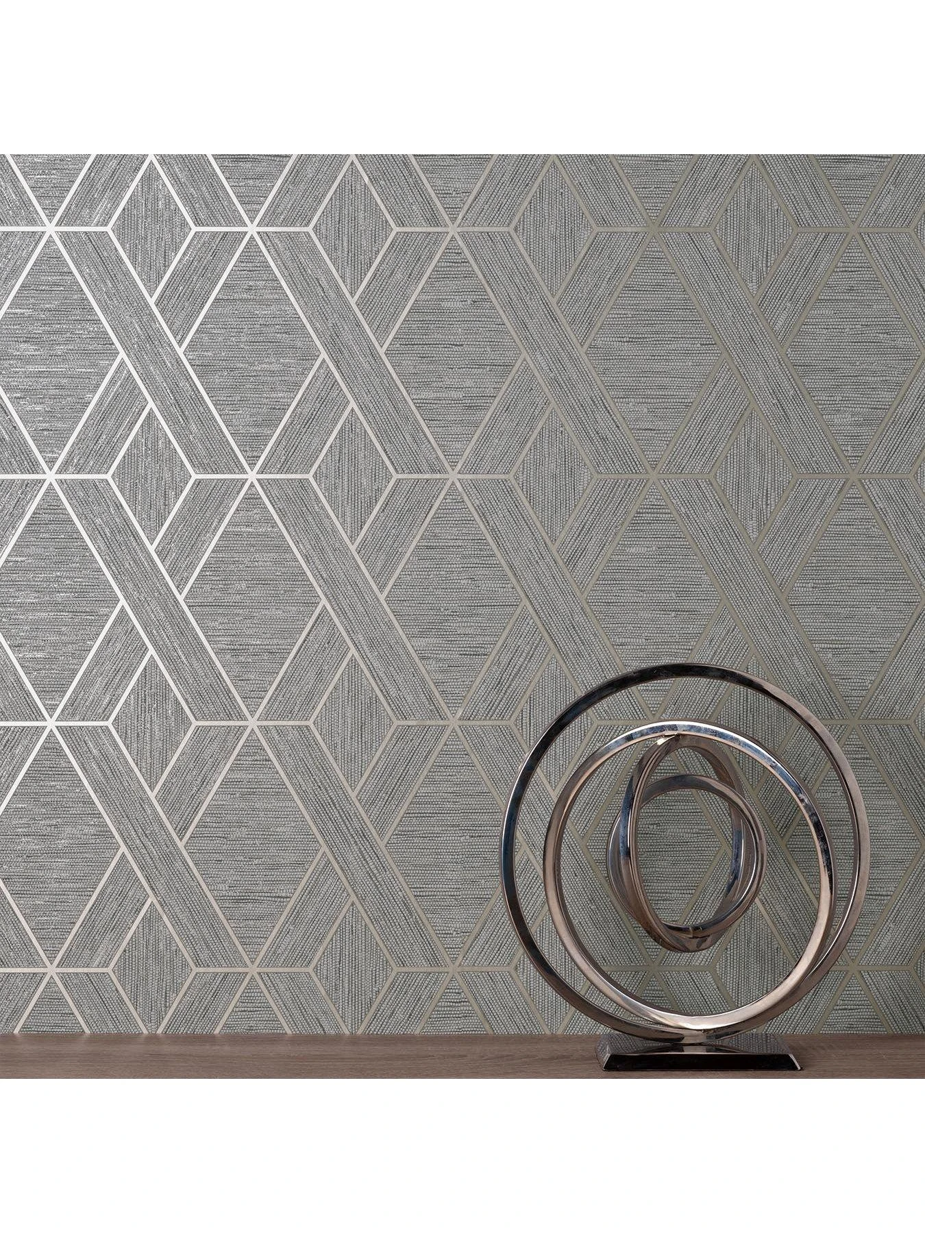 Fine Décor Miya Grasscloth Wallpaper - Grey 3 Fine Décor Miya Grasscloth Wallpaper - Grey - Image 3