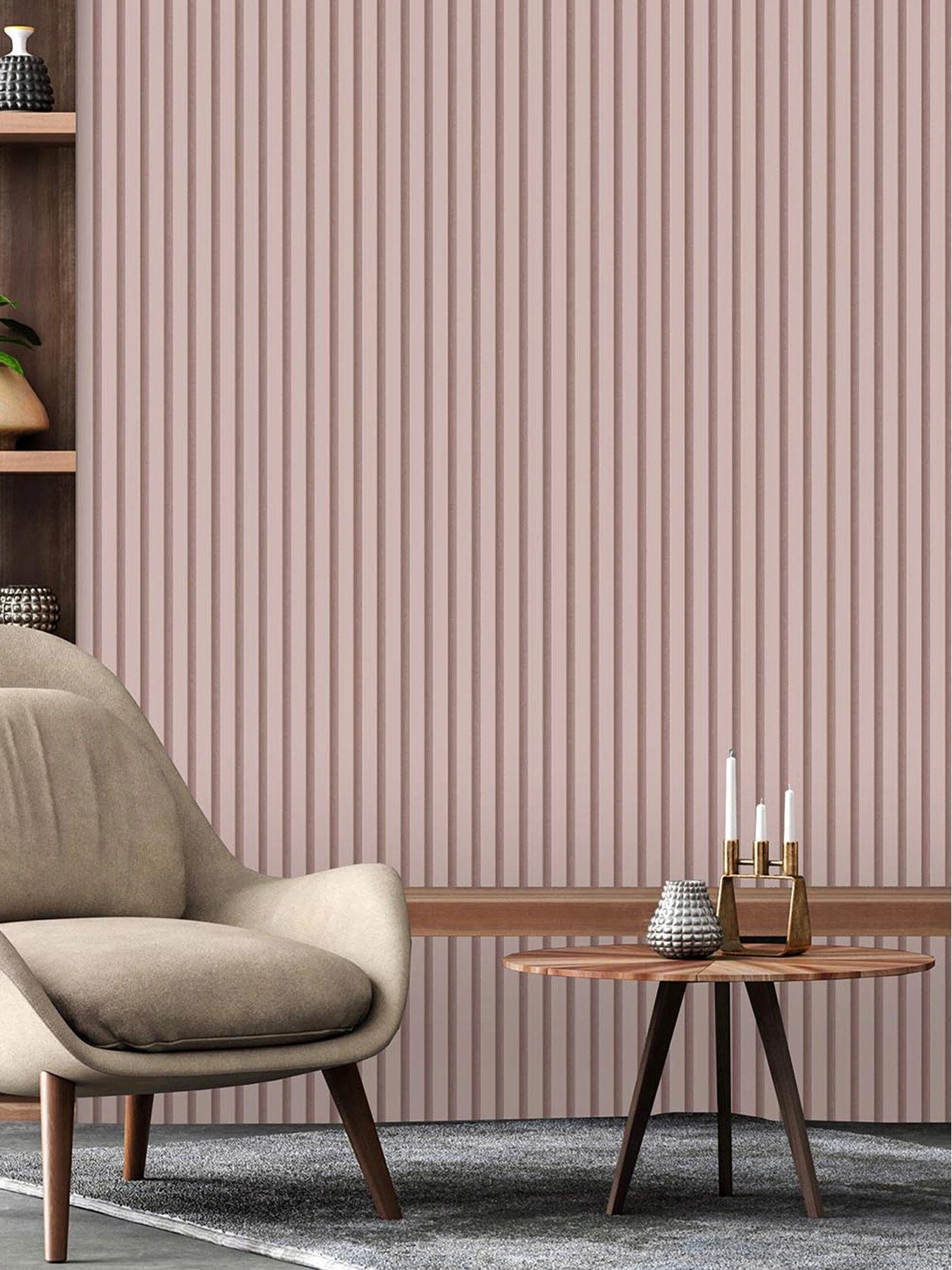 Fine Décor Acoustic Panels Wallpaper - Blush 1 Fine Décor Acoustic Panels Wallpaper - Blush