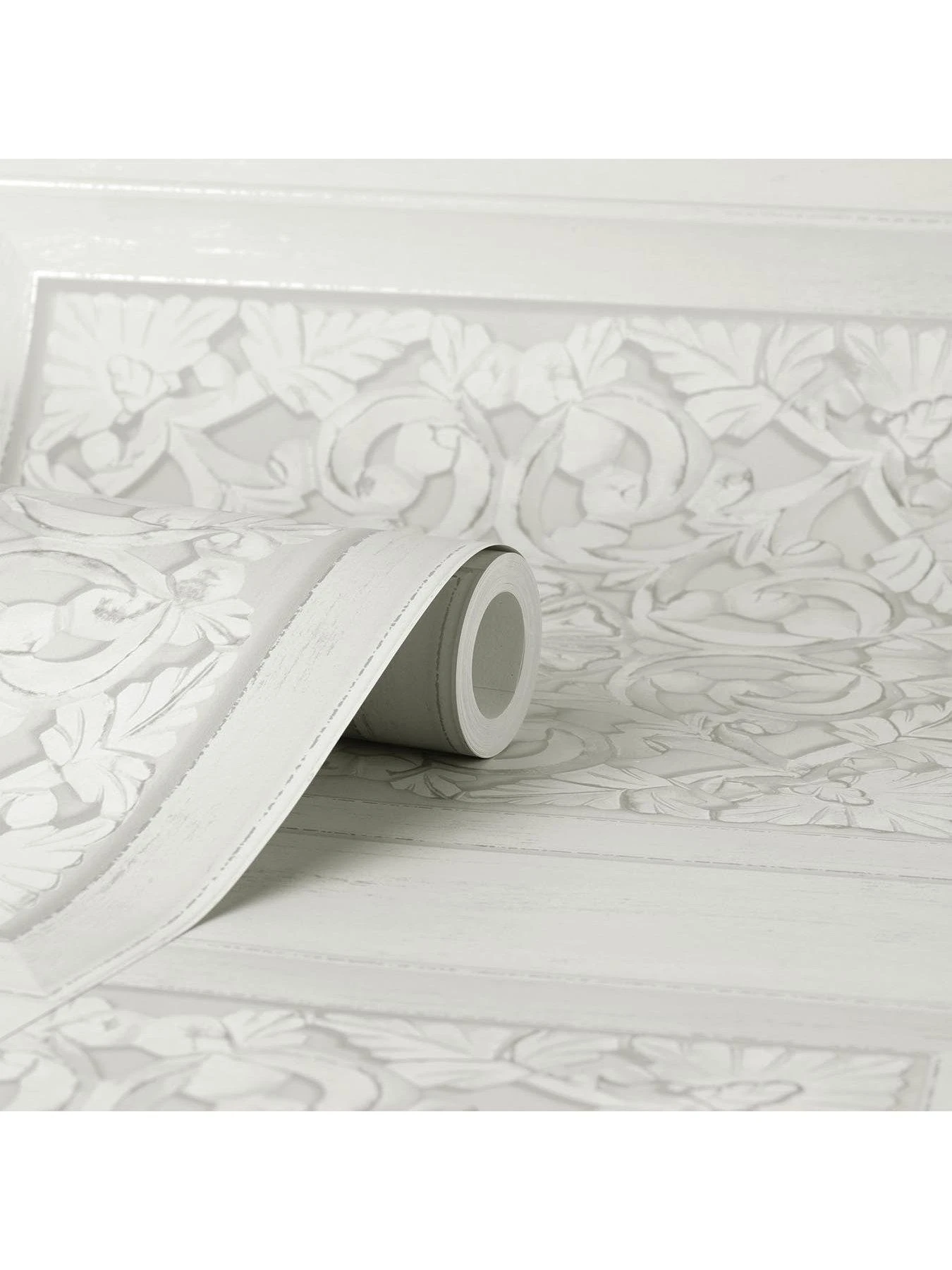 Fine Décor Carved Panel Wallpaper - Grey 6 Fine Décor Carved Panel Wallpaper - Grey - Image 6