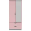 SWIFT Alva Ready Assembled 2 Door, 2 Drawer Gloss Mirrored Wardrobe - Pink