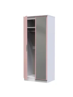 SWIFT Alva Ready Assembled 3 Piece Package - 2 Door Wardrobe, Bedside Table & 3 Drawer Chest -Rust-Oleum || d-c-fix || Harris Sales VNOHK SQ4 0000000063 PINK SLd