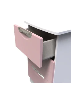 SWIFT Alva Ready Assembled 3 Piece Package - 2 Door Wardrobe, Bedside Table & 3 Drawer Chest -Rust-Oleum || d-c-fix || Harris Sales VNOHK SQ5 0000000063 PINK SLd1