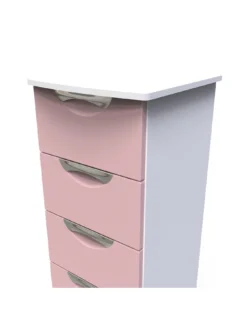 SWIFT Alva Ready Assembled 3 Piece Package - 2 Door Wardrobe, Bedside Table & 3 Drawer Chest -Rust-Oleum || d-c-fix || Harris Sales VNOHK SQ6 0000000063 PINK SLd2