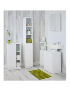 Lloyd Pascal Glacius High Gloss Bathroom Tallboy - White