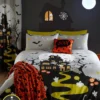 Bedlam Haunted House Halloween Single Duvet Cover Set - Multi