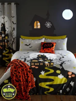 Bedlam Haunted House Halloween Single Duvet Cover Set - Multi