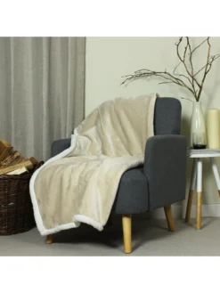 Riva Home Lux Sherpa Throw - Natural -Rust-Oleum || d-c-fix || Harris Sales VOWM3 SQ4 0000000088 NO COLOR SLd1