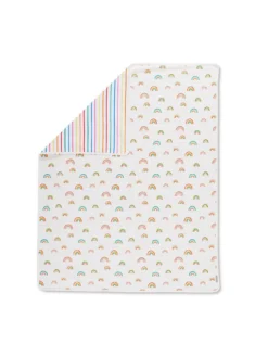 Ickle Bubba 100% Cotton Reversible Baby Blanket- Rainbow Dreams