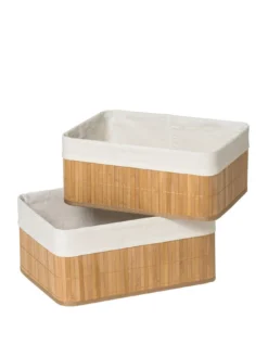 Premier Housewares Set Of Two Kankyo Bamboo Storage Boxes